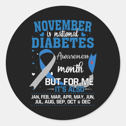 November is de Nationale Maand van het Bewustzijn  Ronde Sticker (Voorkant)