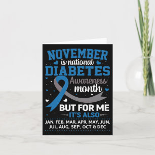 November is Diabetes Bewustmakingsblauw en Grijs Kaart