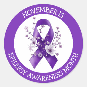 November is Epilepsie Maand van de Aandacht Ronde Sticker