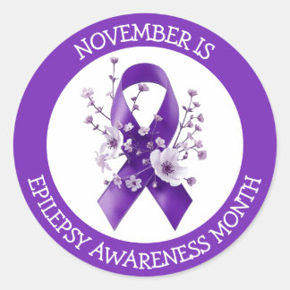 November is Epilepsie Maand van de Aandacht Ronde Sticker