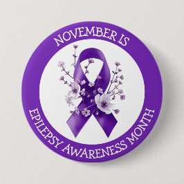 November is Epilepsy Awareness Month Ronde Button 7,6 Cm