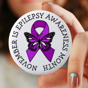 November is Epilepsy Bewustmaands Ronde Button 5,7 Cm