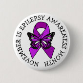 November is Epilepsy Bewustmaands Ronde Button 5,7 Cm (Voorkant)