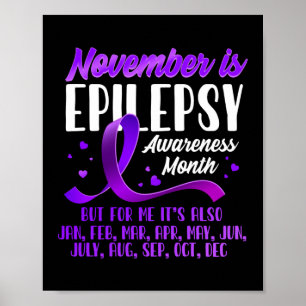 November is het Epilepsy Bewustmakingslint Poster