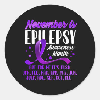 November is het Epilepsy Bewustmakingslint Ronde Sticker