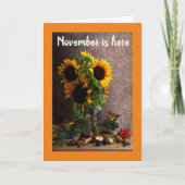 NOVEMBER IS HIER/JE BIRTHDAAG IS HIER! KAART (Voorkant)