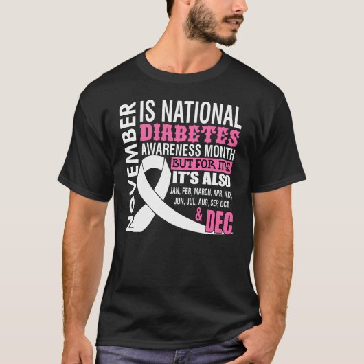 November is nationale maand van het Bewustmakingsv T-shirt (Voorkant)