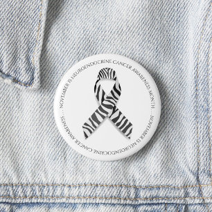 November is Neuroendocriene Kankermaand Zebra Ronde Button 5,7 Cm