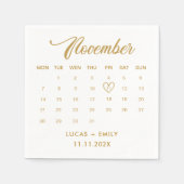 November Kalender Gouden Bruiloft Servet (Voorkant)