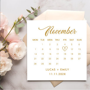 November Kalender Gouden Bruiloft Servet