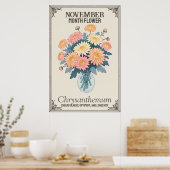 November maand bloem poster (Keuken)