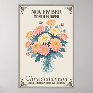 November maand bloem poster