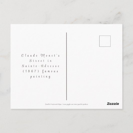 November maand Monet Art Quote Briefkaart (Achterkant)