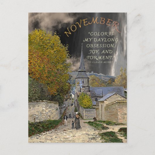 November maand Monet Art Quote Briefkaart (Voorkant)