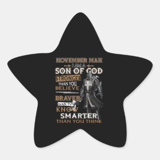 November Man Ik ben Zoon God Sterker dan je geloof Ster Sticker
