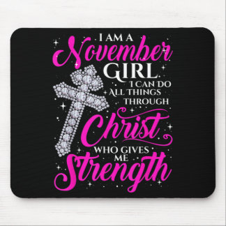 November meisje grappige quote zeggende christen muismat