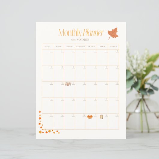 November Monthly Planner (Staand voorkant)