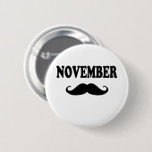 November Mustache!! Ronde Button 5,7 Cm (Voorkant /achterkant)