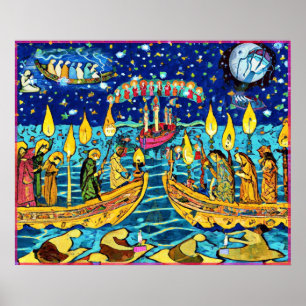 November Naive Folk Art Autumn Celebration Poster