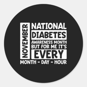 November Nationale Diabetes Maand Ronde Sticker