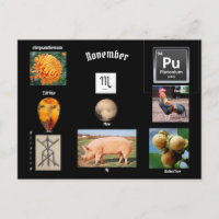 November Schorpioen Geboortemaand Ansichtkaart