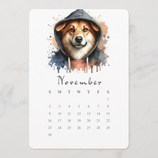 November Stand-alone Kalender Hond Splash Art Menu