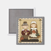 November vakantie pelgrim Thanksgiving magneet (Voorkant / Achterkant)