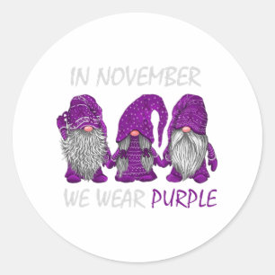 November We Draag Paarse - Alzheimerheimer Awarene Ronde Sticker