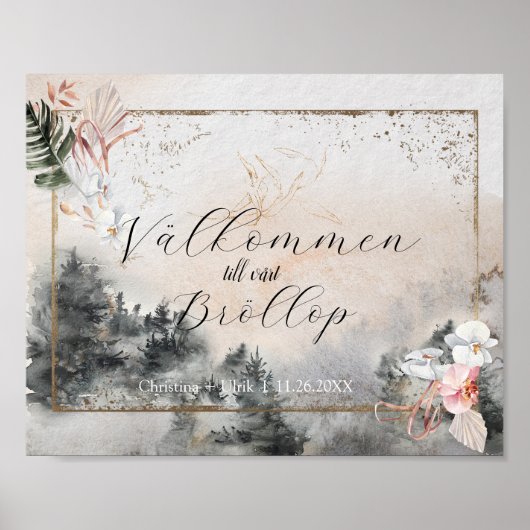 November Wedding Invitation Inbjudningar Poster (Voorkant)