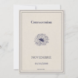 Novemberbloemkaart, chrysanthema feestdagenkaart