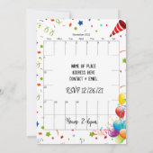 Novembre 2022 Calendrier Bonne Invitation Annivers (Dos)