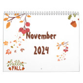 Novembre 2024 1 mois Calendrier d'automne (Protection)