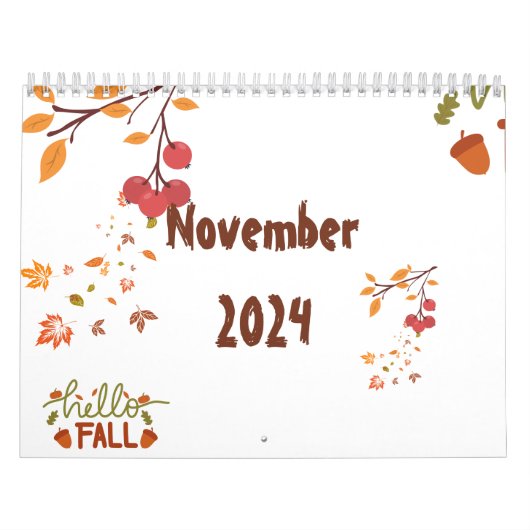 Novembre 2024 1 mois Calendrier d'automne (Protection)