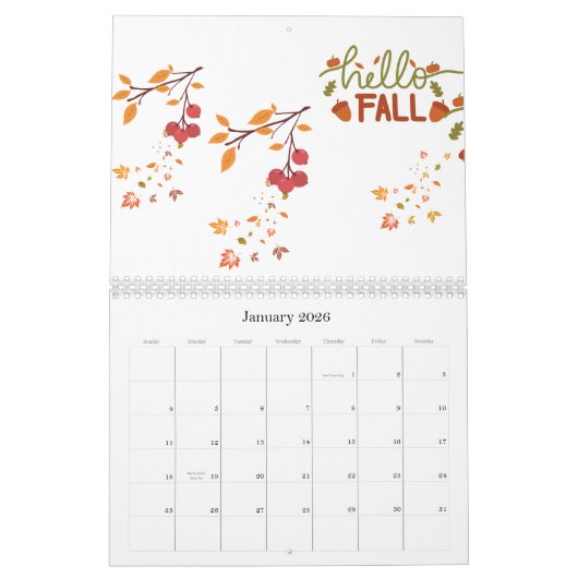 Novembre 2024 1 mois Calendrier d'automne (Jan 2026)