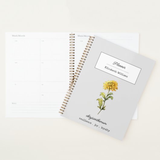 NOVEMBRE CHRYSANTHEMUM FLEURS DE NAISSANCE PERSONN (Devant avec enveloppe)