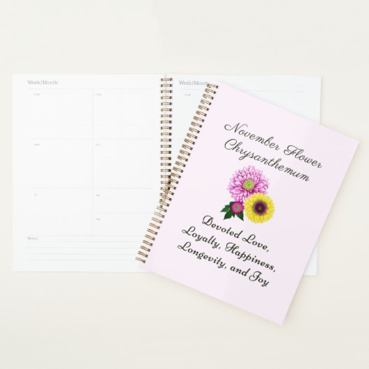 Novembre Mois de naissance Fleur Chrysanthème (Devant avec enveloppe)