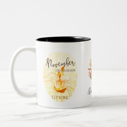 Novembre Pierre d'anniversaire et Mug de café à fl (Gauche)
