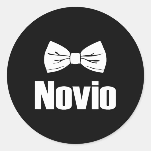 Novio trouwdag ronde sticker (Voorkant)