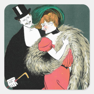 Novita Per Signora ~ E.A. Mele co. Vierkante Sticker