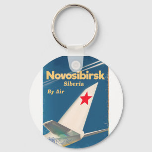 Novosibirsk poster van de sovjetunie Siberië Sleutelhanger
