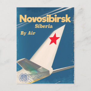 Novosibirsk Siberië Sovjet-Unie vluchtposter Briefkaart