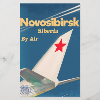 Novosibirsk Siberië Sovjet-Unie vluchtposter Briefpapier