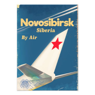 Novosibirsk Siberië Sovjet-Unie vluchtposter Foto Afdruk