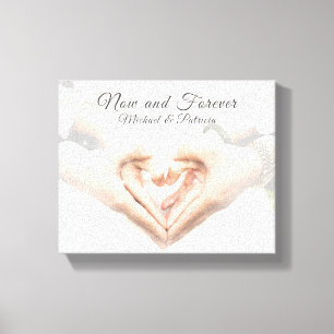 "Now & Forever" Enkele namen Elegant Foto tekst Canvas Afdruk