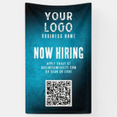 Now Hiring Banner QR Code Teal Grunge Gradient (Verticaal)