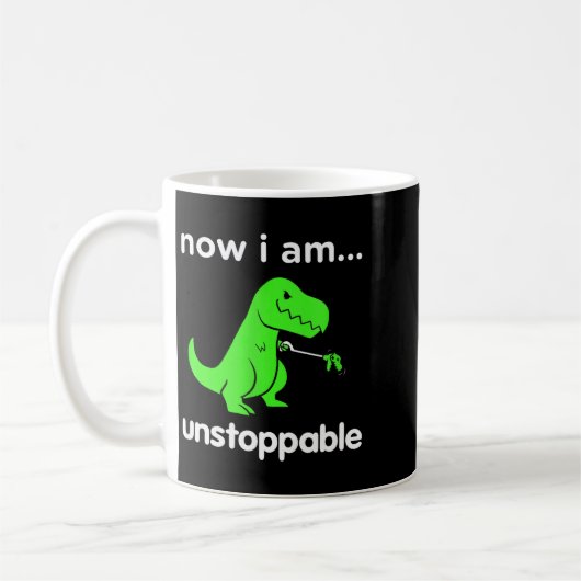 Now I Am Unstoppable T-rex Funny Grabber Dinosaur Koffiemok (Links)