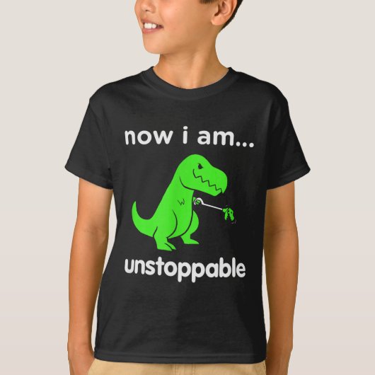 Now I Am Unstoppable T-rex Funny Grabber Dinosaur T-shirt (Voorkant)