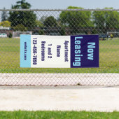 Now Leasing Apartment Name Light Dark Blue & White Spandoek (Insitu)