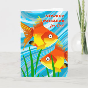 Nowruz Mobarak, Perzisch Nieuwjaar voor Papa, Goud Feestdagen Kaart