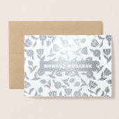 Nowruz Moubarak. Véritable Foil Perse Cartes de No (Devant avec enveloppe)